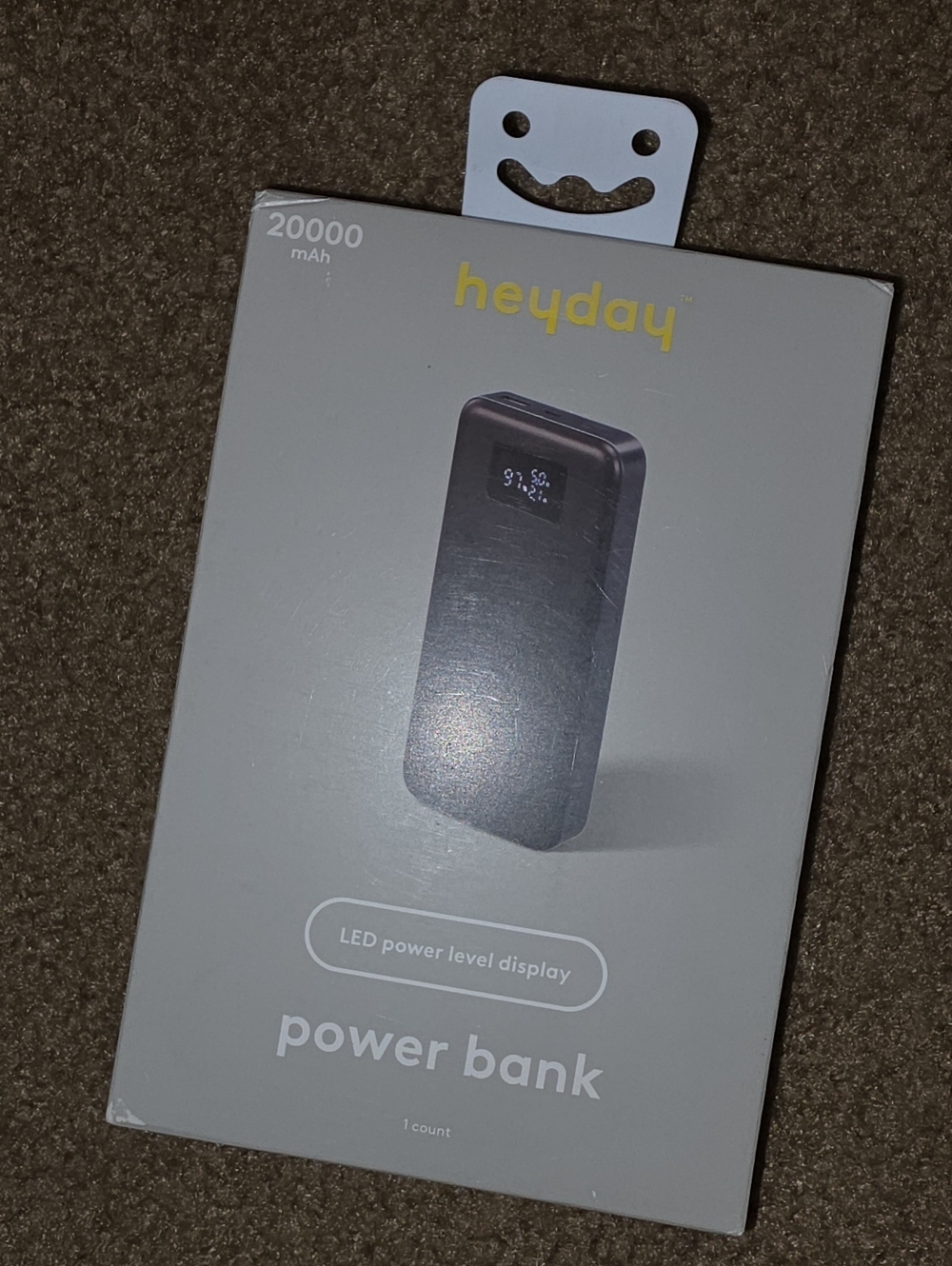 heyday Black Power Bank with LED Display on Box